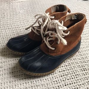 Vintage La Crosse Womens 9 Brown & Blue Duck Boots